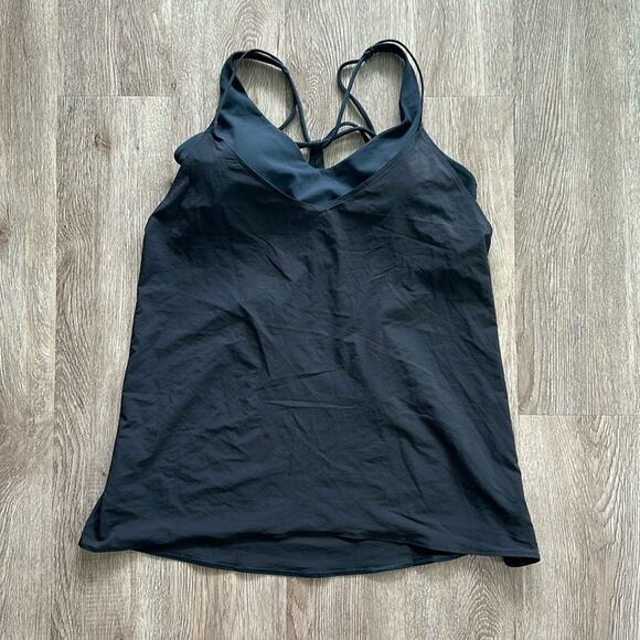 Athleta Tops - Athleta Solace Support Tank Top Black Size Large Athletic Workout